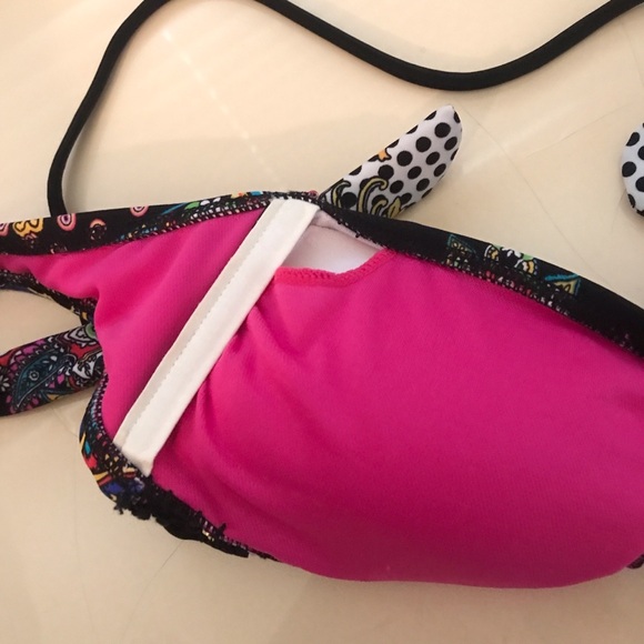 NWOT Size S Mulicolor Crochet Removable Padding Bikini Top - Never Worn - Picture 2 of 4